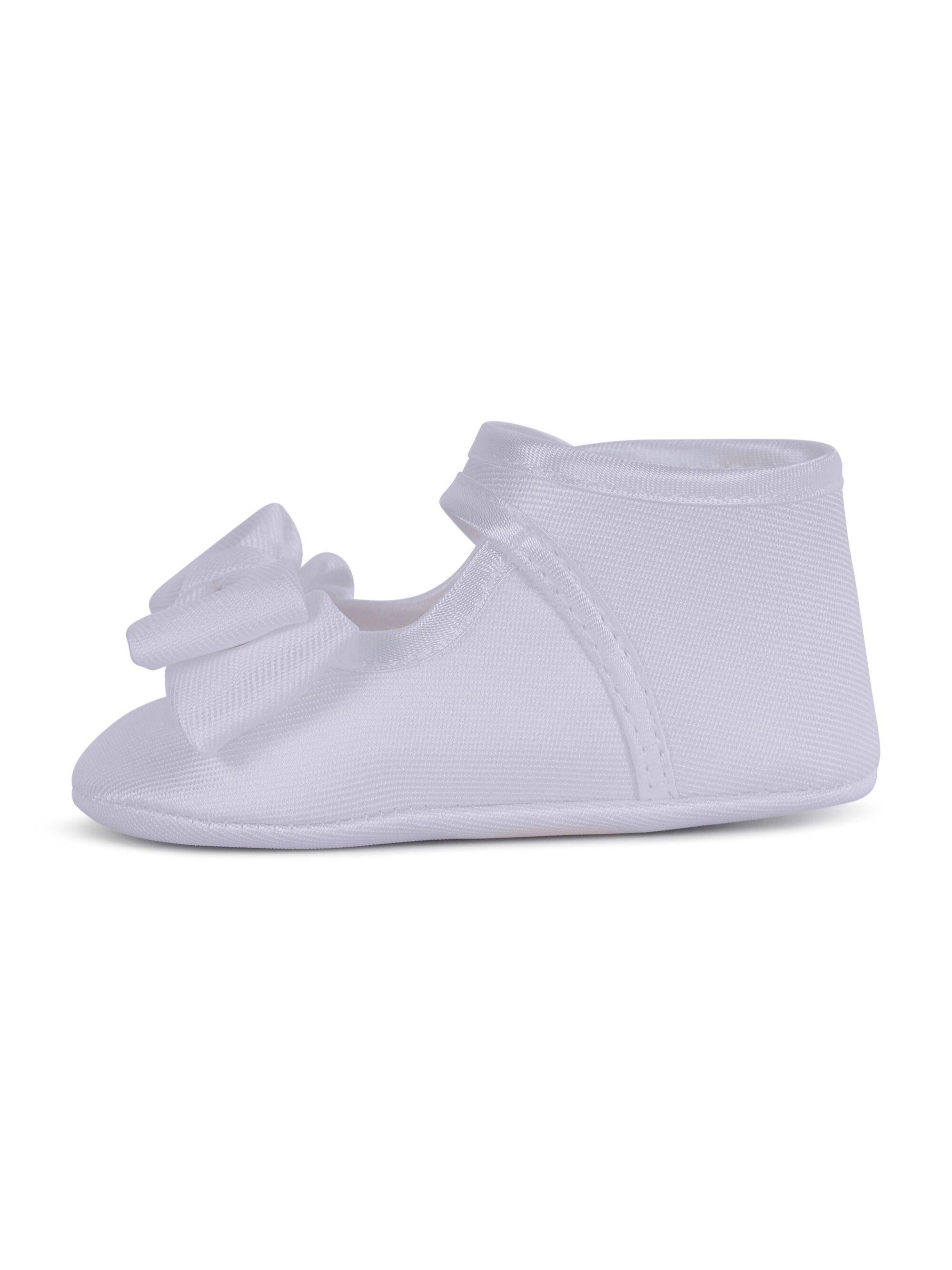 Scarpe per neonata Monnalisa bianche dettaglio con fiocco 73G008 7302 0001 MONNALISA KIDS
