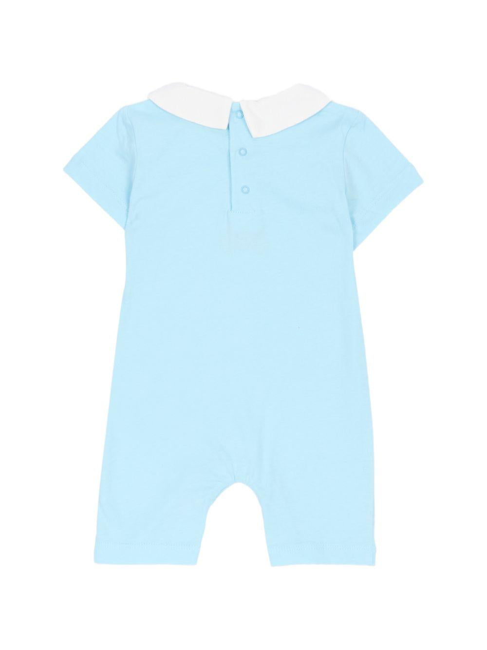Tutina per neonati Moschino Kids azzurra con stampa Teddy Bear su nuvola MUT04NLAA03 40304 MOSCHINO KIDS