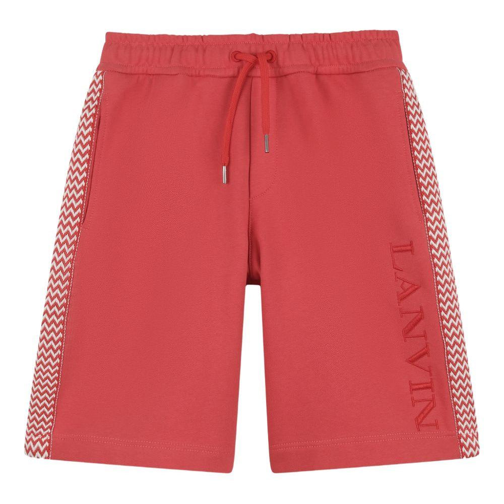 Shorts per bambino Lanvin Enfant rosso con coulisse e logo N30378 998 LANVIN KIDS