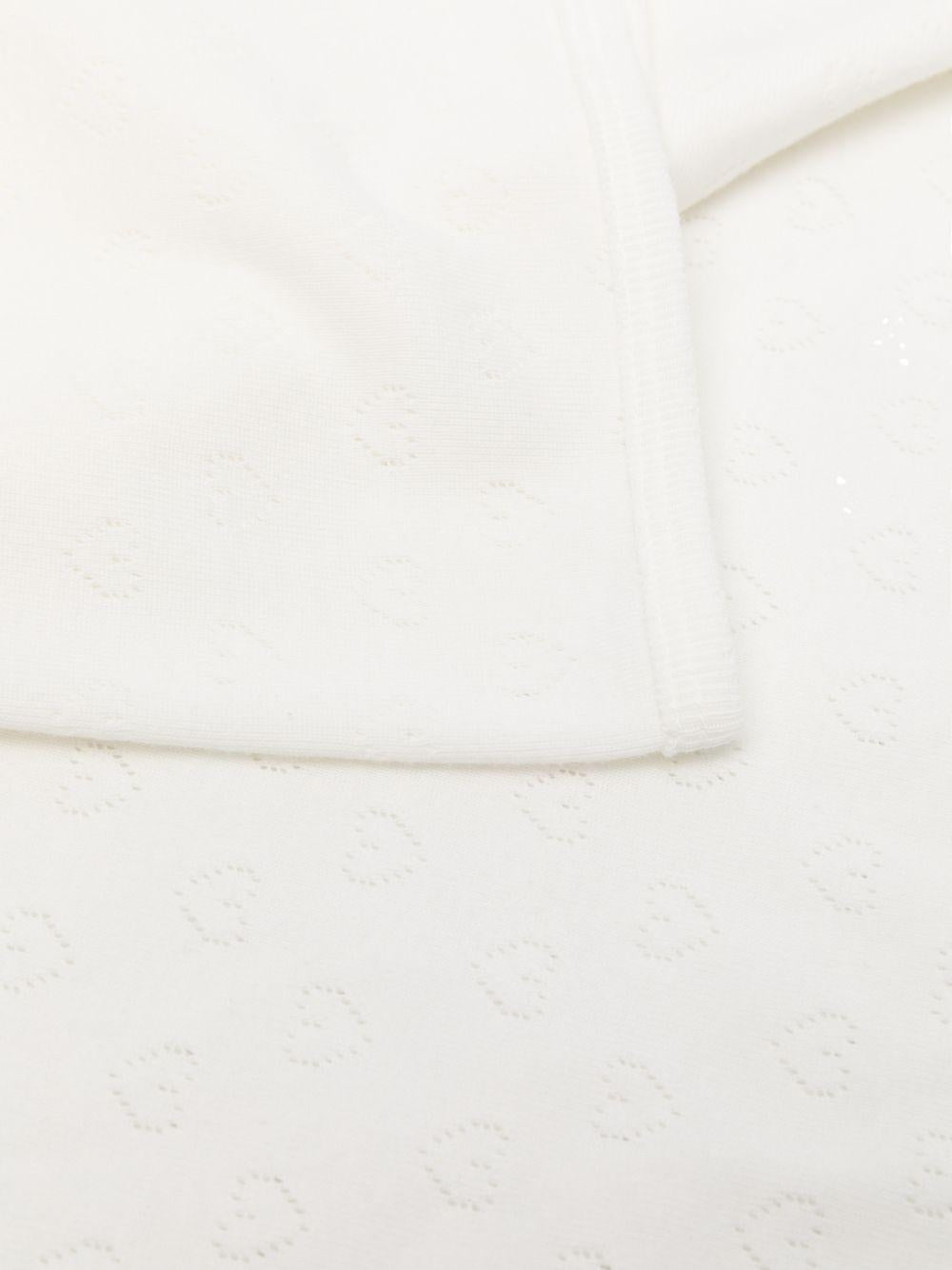 Coperta per neonati Petit Bateau bianca con ricamo cuori all-over A0G1V 01 PETIT BATEAU KIDS