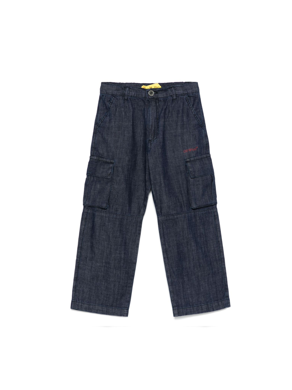 Jeans per bambino Off-White Kids denim cargo con patta nascosta OBYB002S25DEN001 4926 OFF WHITE KIDS