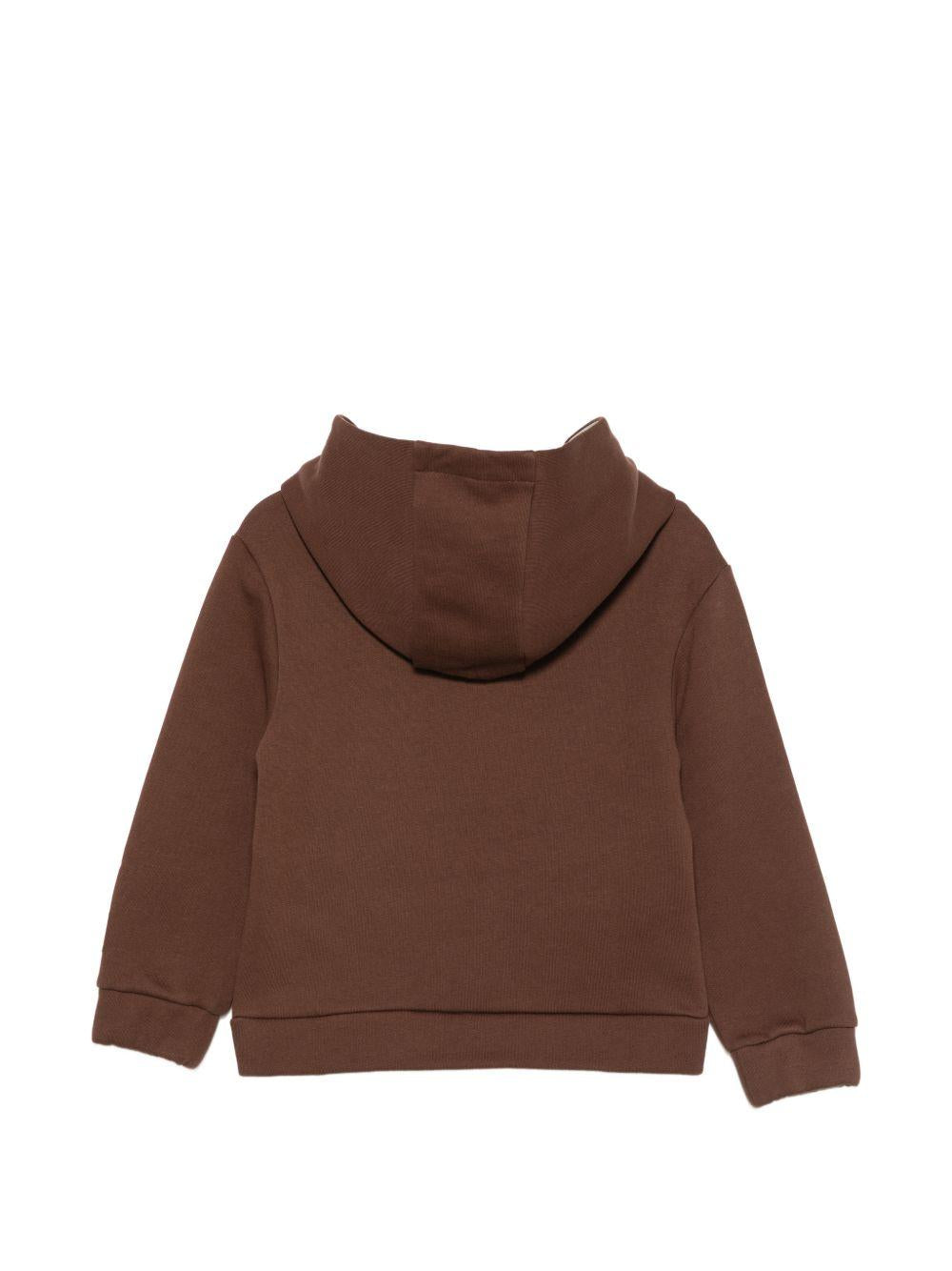 Felpa per bambino Eleventy Kids marrone con tasche applicate EZ4H00 Z3999 320BG ELEVENTY KIDS