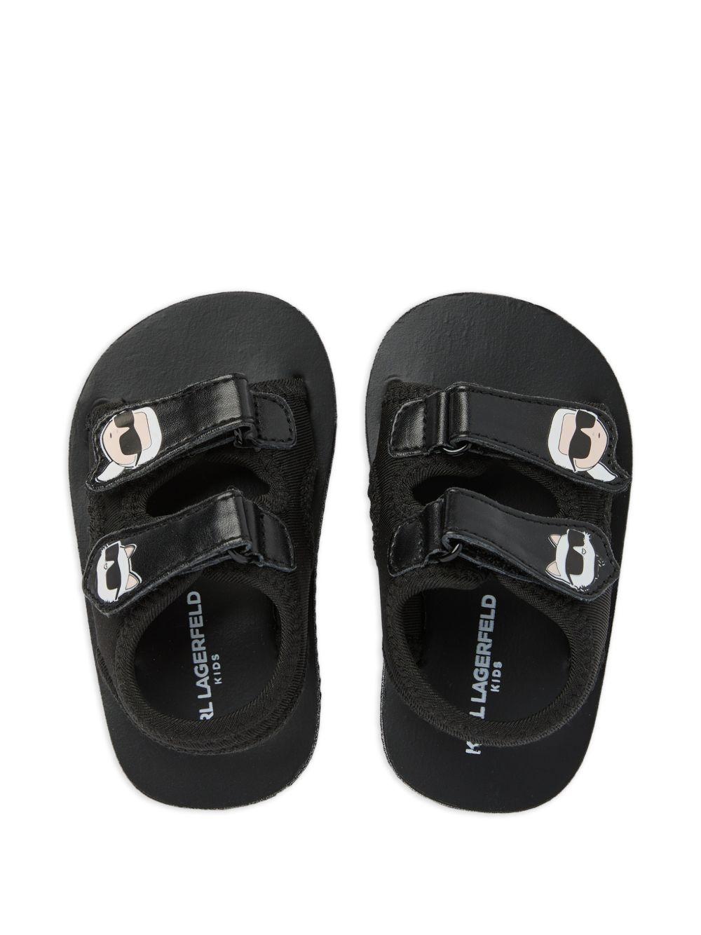 Sandali per bambini Karl Lagerfeld Kids nero con applicazione-ikon Z31183 09B KARL LAGERFELD KIDS