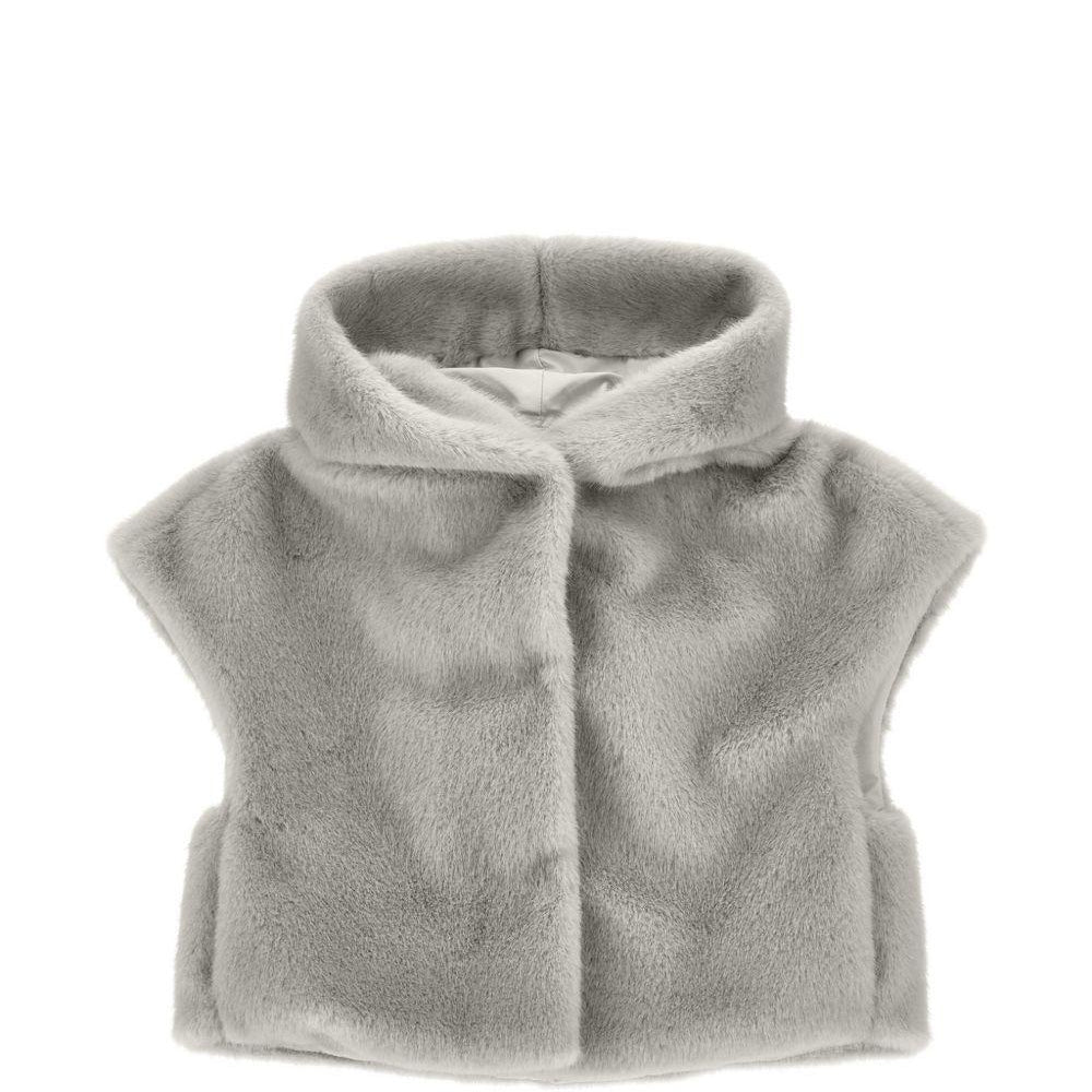 Gilet per bambina Monnalisa Kids grigio con design in pelliccia sintetica 17H105 8034 0032 MONNALISA KIDS