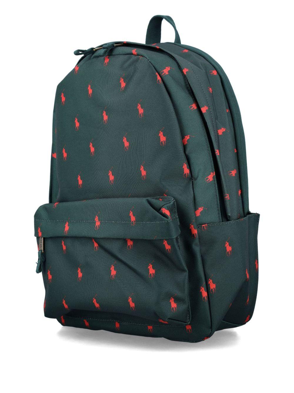 Zaino per bambini Polo Ralph Lauren Kids verde con motivo Polo Pony all-over 9AR153 ECF Ralph Lauren kids