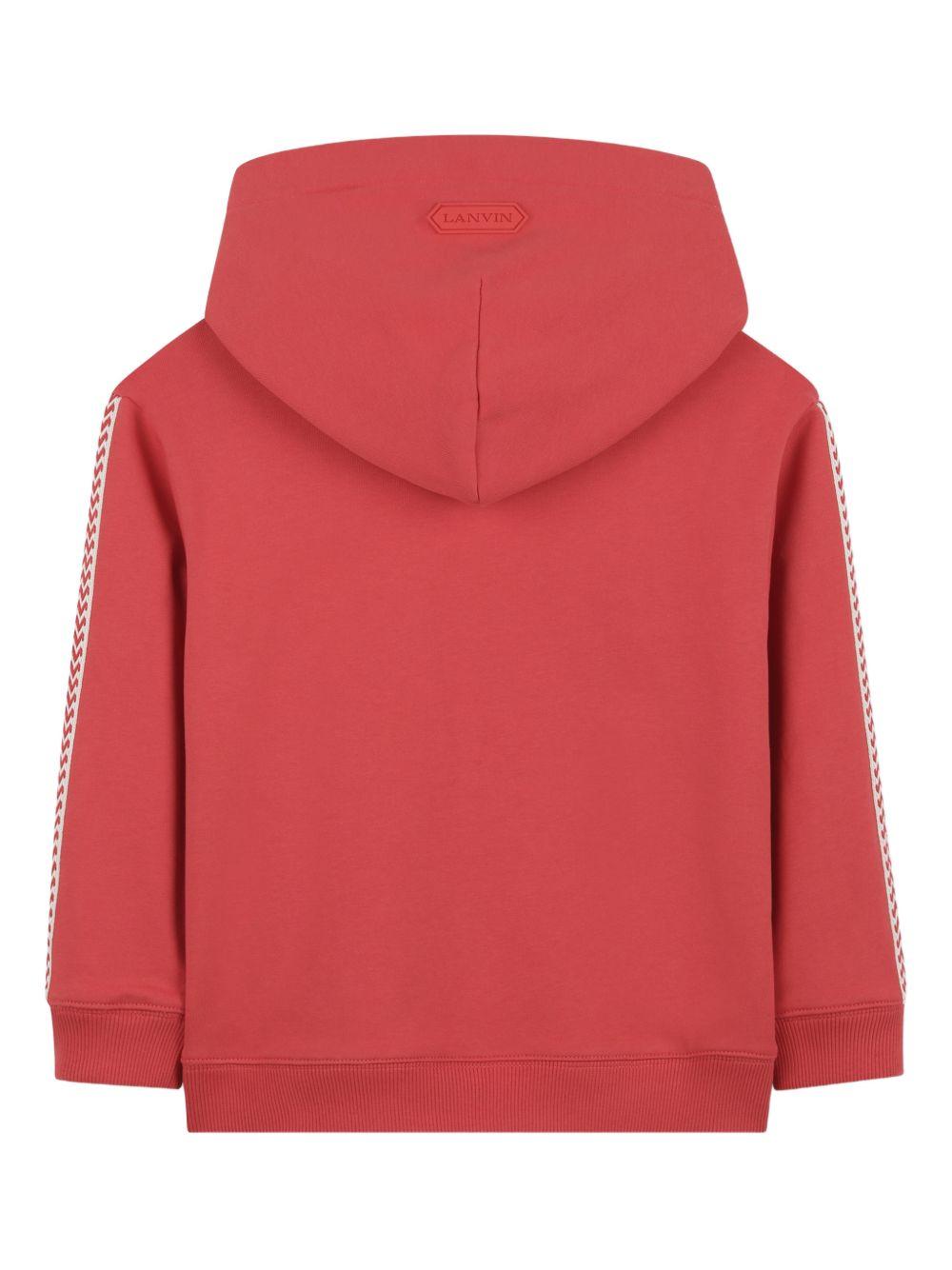 Felpa per bambino Lanvin Enfant rosso mattone con cappuccio N30368 998 LANVIN KIDS