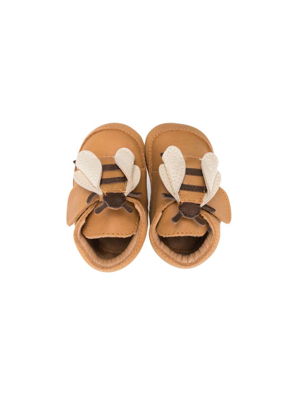 Scarpine primi passi per neonato Donsje marrone con chiusura a strappo 1037001 PU004 DONSJE
