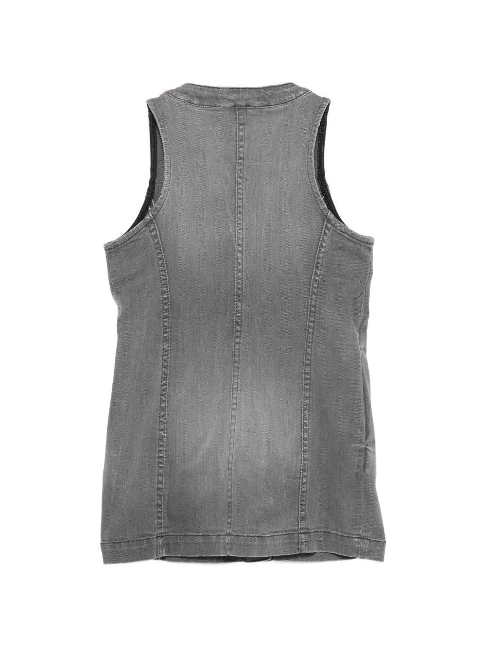 Abito per bambina Balmain Kids in denim grigio con bottoni in rilievo BY1B62 Z3666 918 BALMAIN KIDS