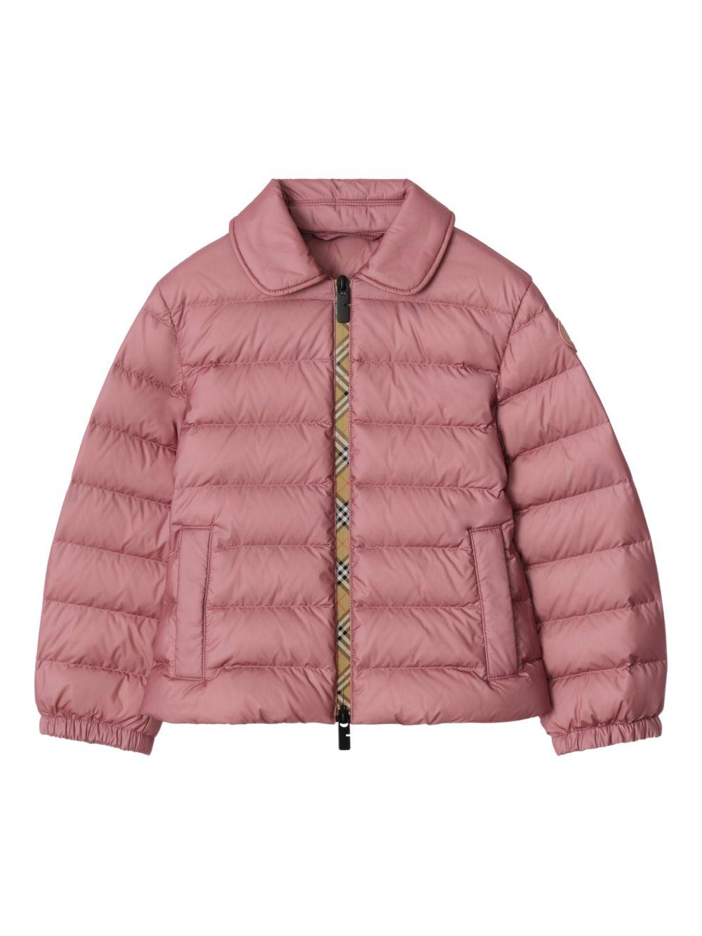 Giacca per bambina Burberry Kids rosa con motivo a quadri 8117287 C4159 BURBERRY KIDS