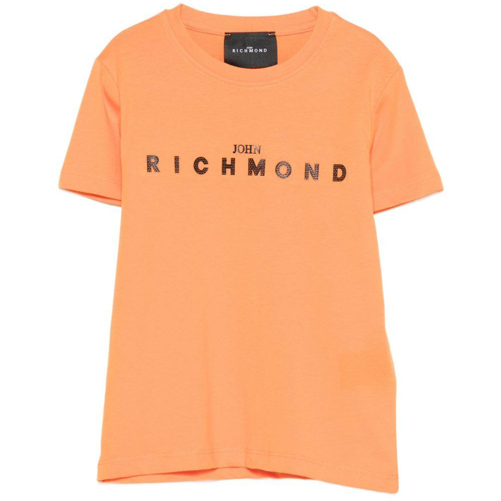T-shirt per bambino John Richmond Junior arancione con logo sul davanti RBP26008TS ORANGE PEEL JOHN RICHMOND KIDS