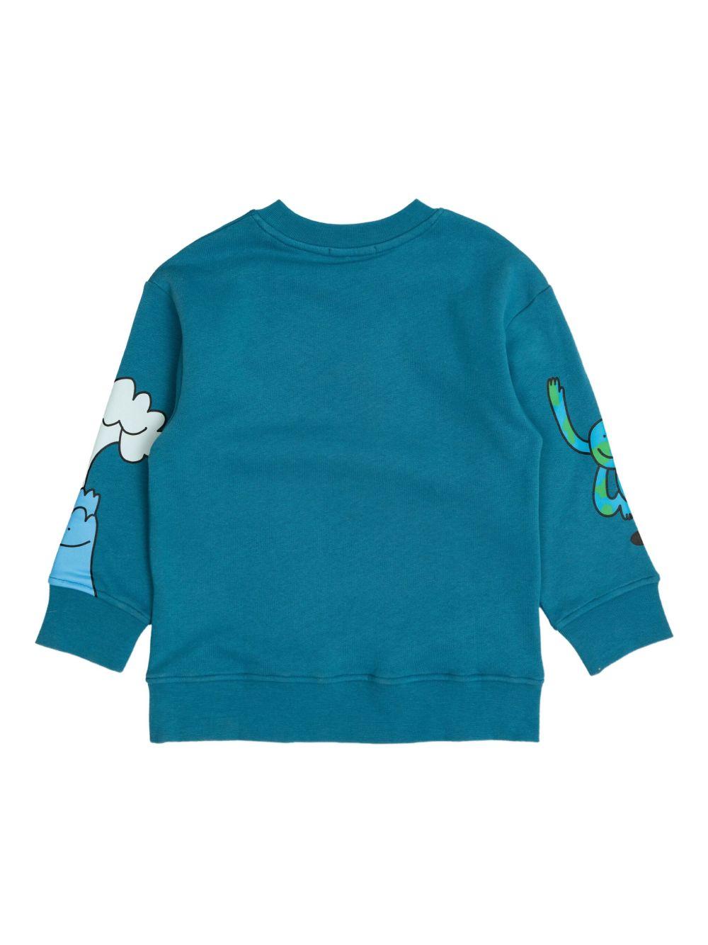 Felpa per bambino Stella McCartney Kids blu con stampa grafica cartoon TX4P70 Z0453 60P STELLA McCARTNEY KIDS