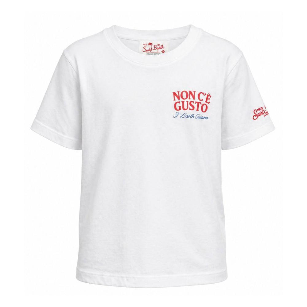 T-shirt per bambino MC2 Saint Barth Kids bianca con stampa grafica sul retro PRL0001 02008L MC2 ST. BARTH KIDS