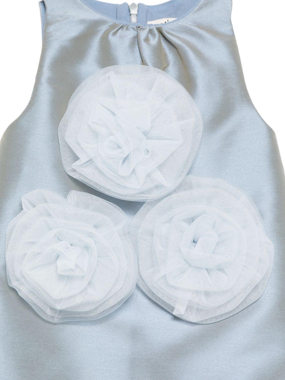 Tutina per neonata Alapage azzurro con applicazioni floreali AL68B CARTA DA ZUCCHERO A'LAPAGE
