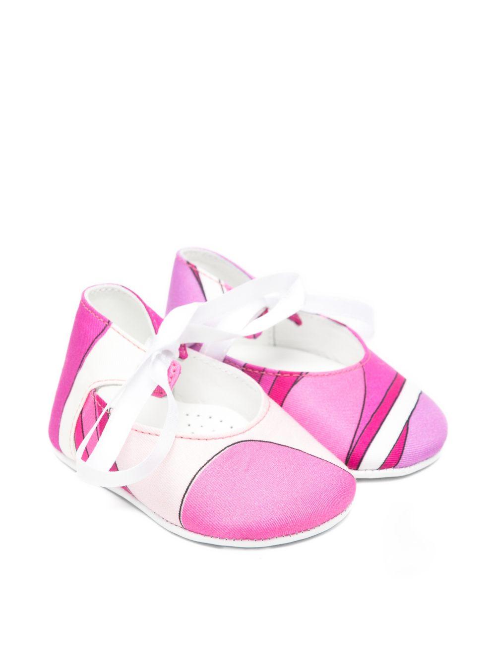 Scarpe per neonata Emilio Pucci Junior rosa con nastro PY0066 K0284 570BC EMILIO PUCCI KIDS