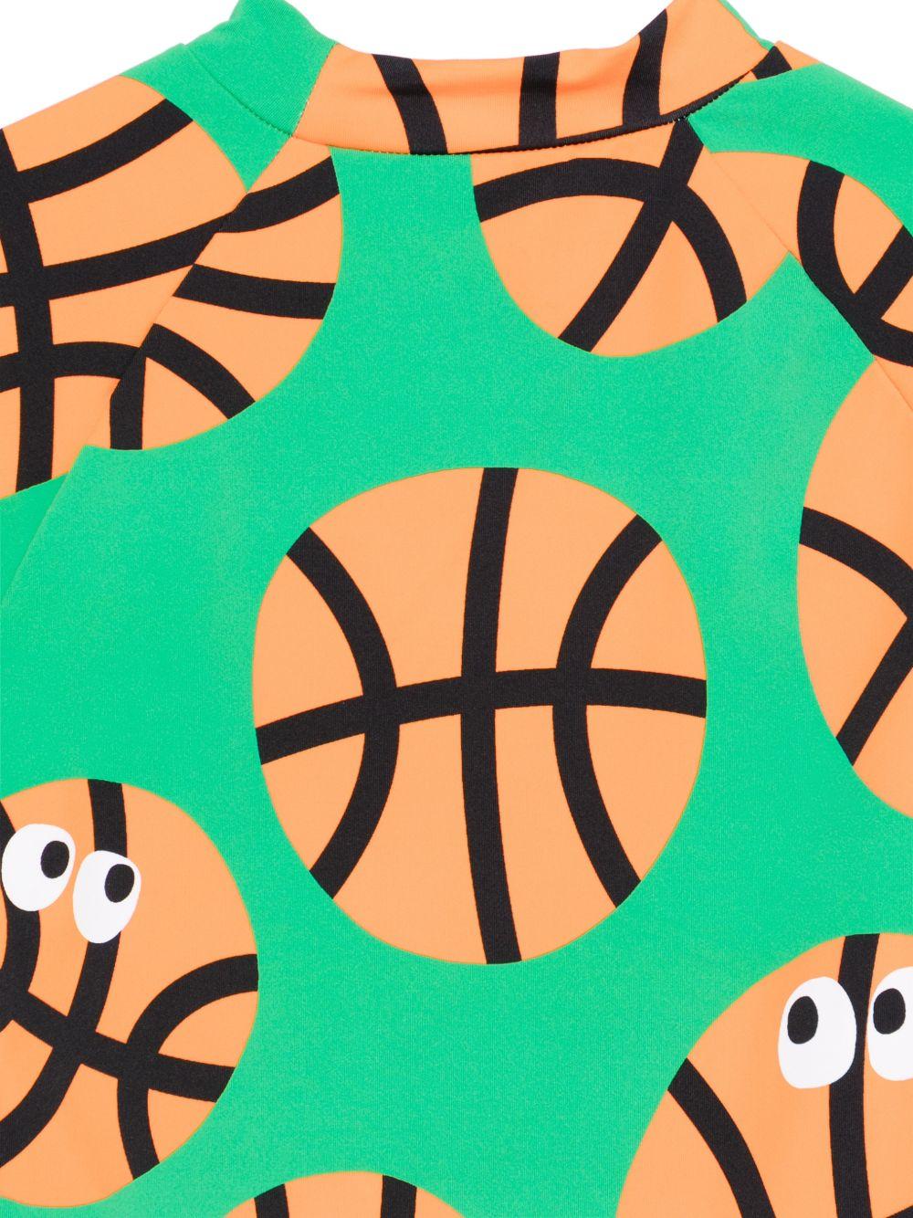 Costume per bambino Stella McCartney Kids verde con stampa palle da basket TYCP32 Z3519 769MC STELLA McCARTNEY KIDS
