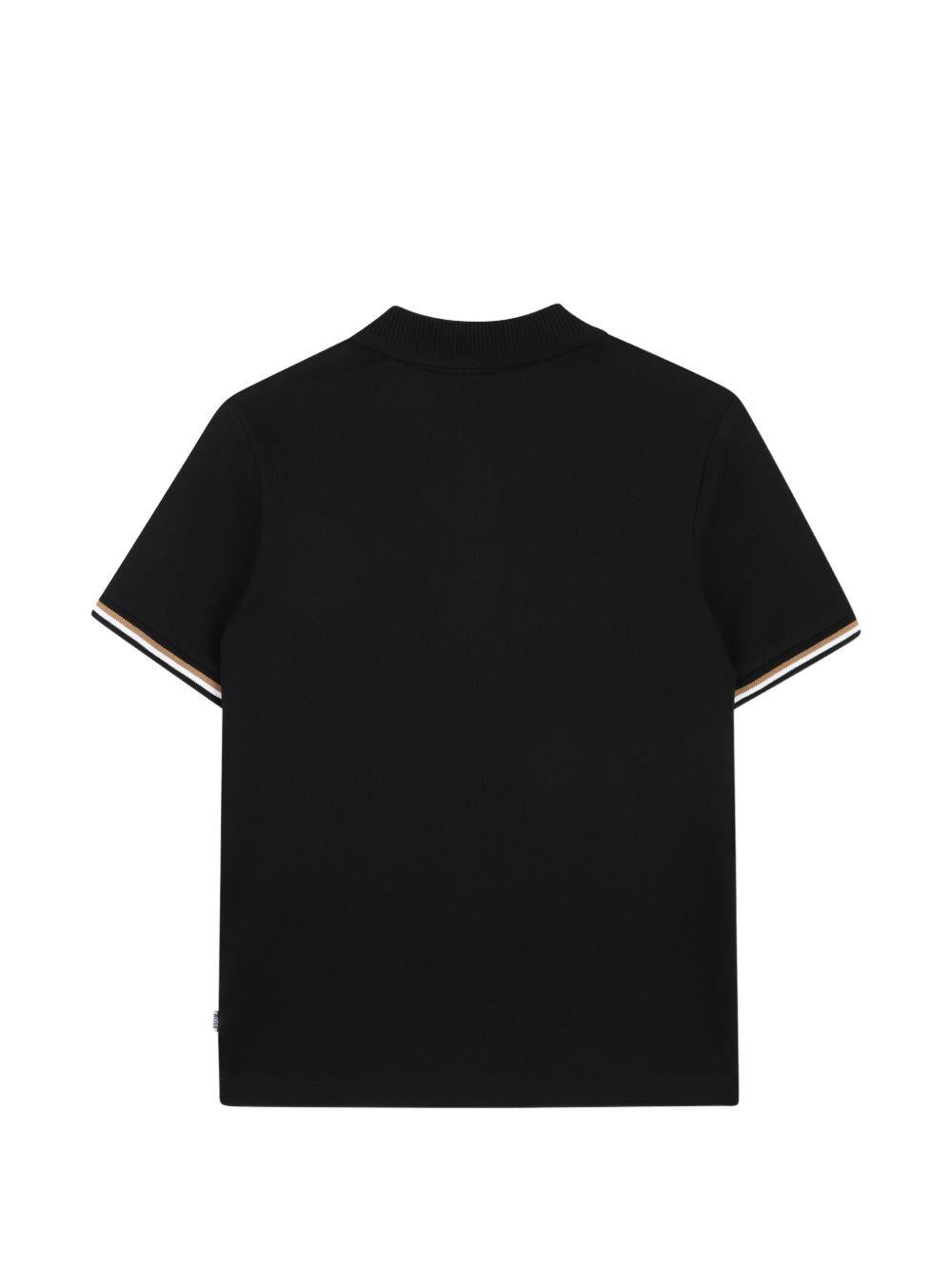 Polo per bambino Boss Kids nera con borsi a contrasto J52958 09B BOSS KIDS