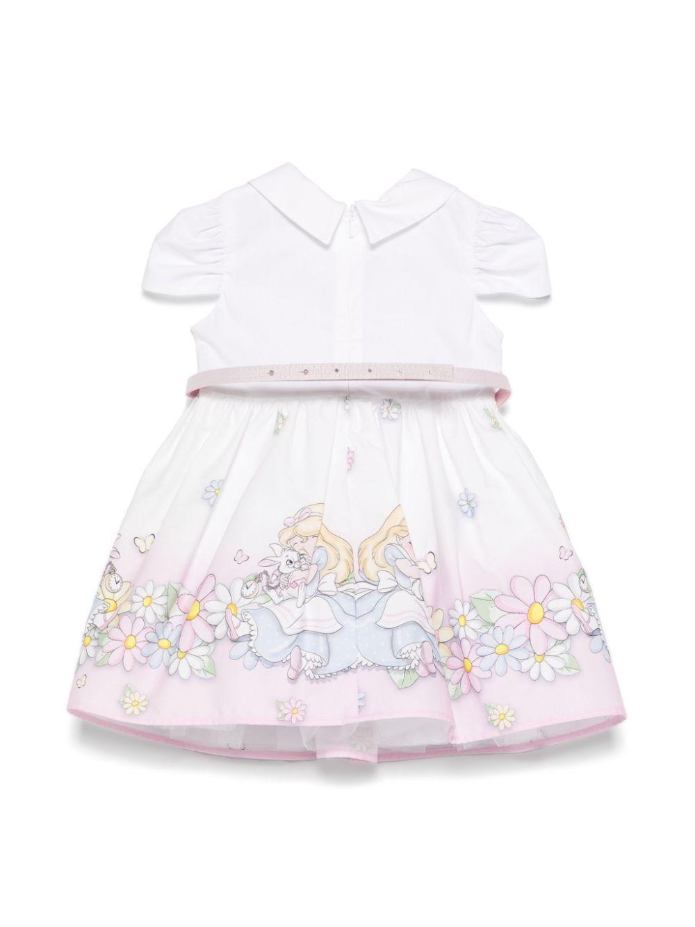 Abito in cotone x Disney per neonato Monnalisa bianco con colletto classico 31E907 5660 9990 MONNALISA KIDS