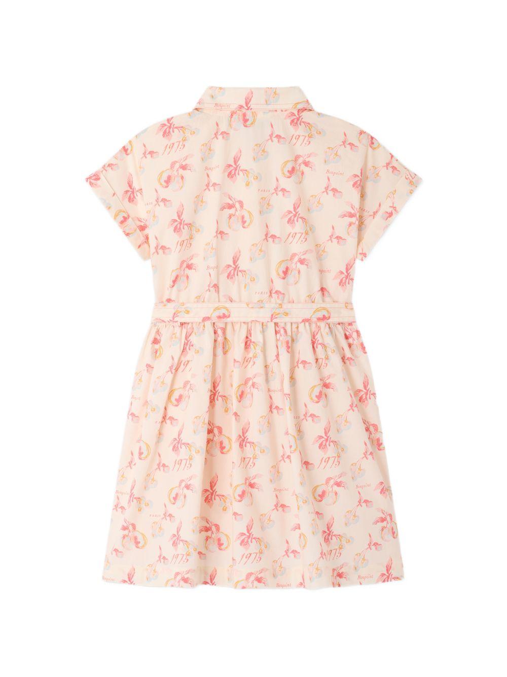 Abito per bambina Bonpoint beige con stampa floreale P06GDRW00001 603 BONPOINT KIDS