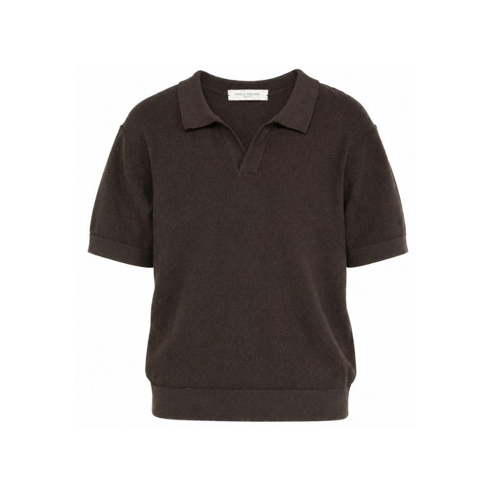 T-shirt per bambino Paolo Pecora Kids marrone con scollo a V PP4178 EBANO PAOLO PECORA KIDS