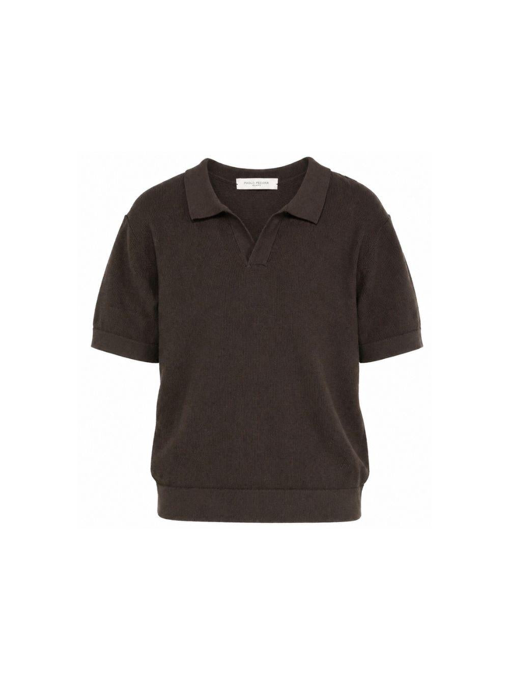 T-shirt per bambino Paolo Pecora Kids marrone con scollo a V PP4178 EBANO PAOLO PECORA KIDS