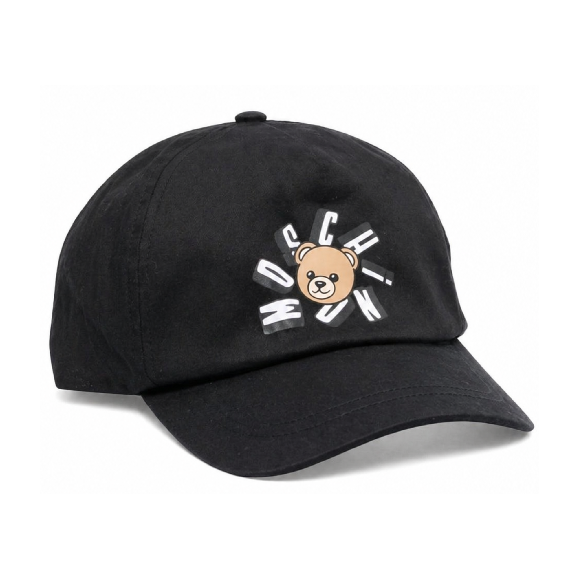 Cappello da baseball per bambini Moschino Kids nero con logo HVX01NLOA00 60100 MOSCHINO KIDS