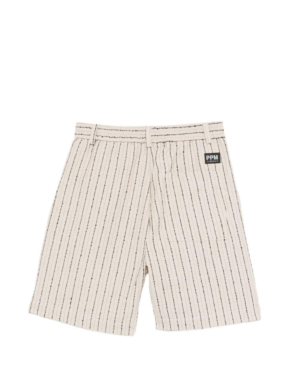 Shorts per bambino Paolo Pecora Kids beige con motivo a righe PP4311 BEIGE PAOLO PECORA KIDS