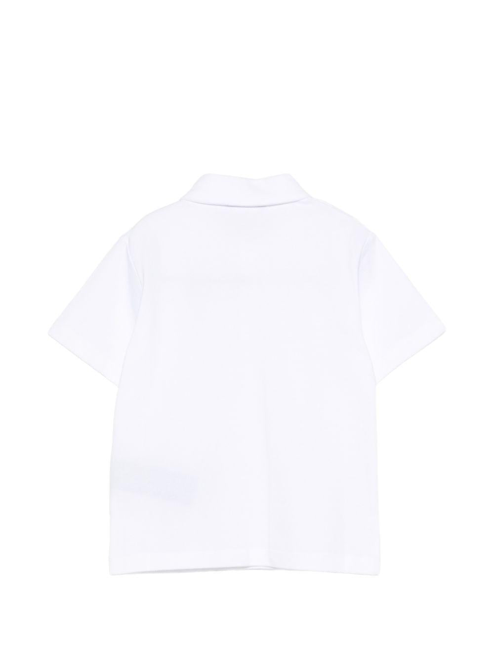 Polo per bambino Balmain Kids bianca con dettaglio sul petto BY8Q01 Z3658 100NE BALMAIN KIDS
