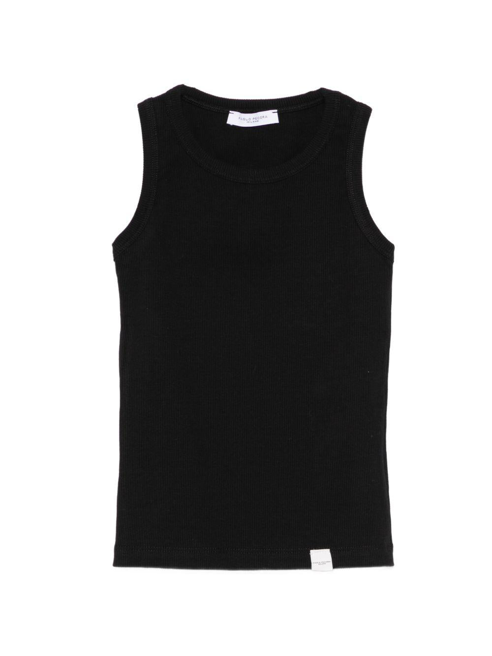 Canotta per bambino Paolo Pecora Kids nero con design a coste PP4269 NERO PAOLO PECORA KIDS