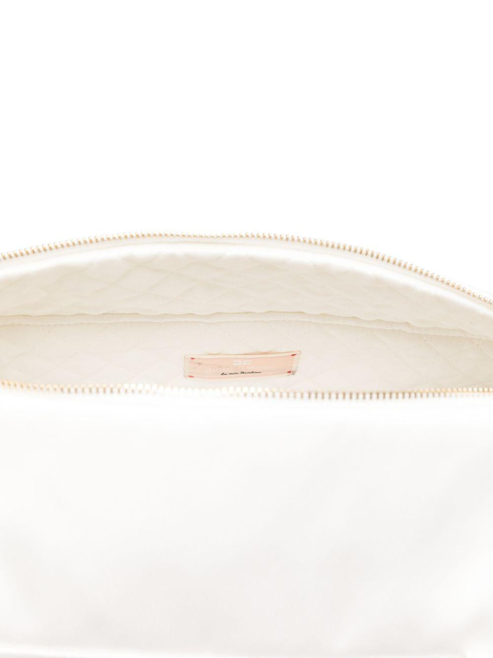 Borsa fasciatoio per neonati Elisabetta Franchi La Mia Bambina bianca con ricamo ENBO0280RA016 0004 ElISABETTA FRANCHI KIDS