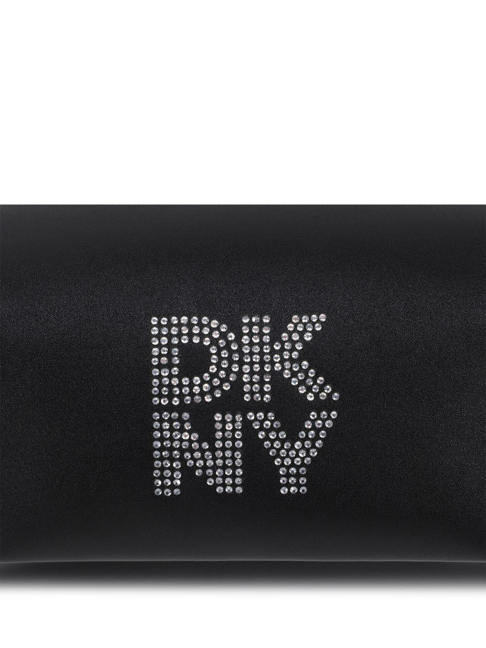 Borsa tote per bambina DKNY Kids nera con logo con strass D62685 09B DKNY
