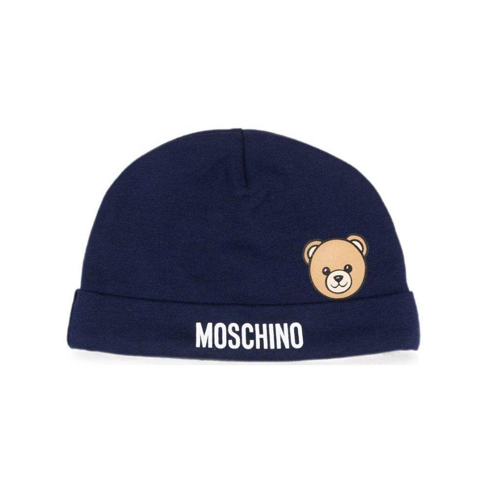 Cappellino per neonati Moschino Kids blu con motivo Teddy Bear MUX066LCA40 40016 MOSCHINO KIDS