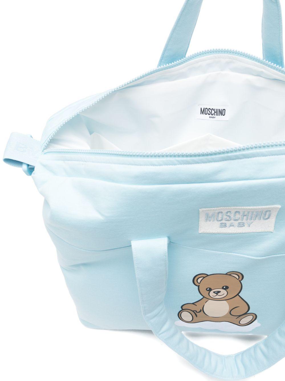 Borsa fasciatoio per neonato Moschino Kids azzura con applicazione orsetto MUX05TLCA19 40304 MOSCHINO KIDS