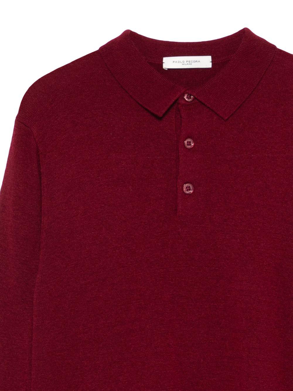Polo per bambino Paolo Pecora Kids rosso scuro a maniche lunghe PP4086 MOST PAOLO PECORA KIDS