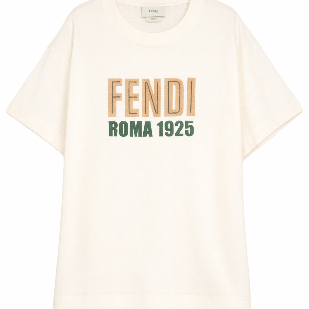T-shirt per bambino Fendi Kids bianca con logo sul davanti JUI204 7AJ F1PCP FENDI KIDS