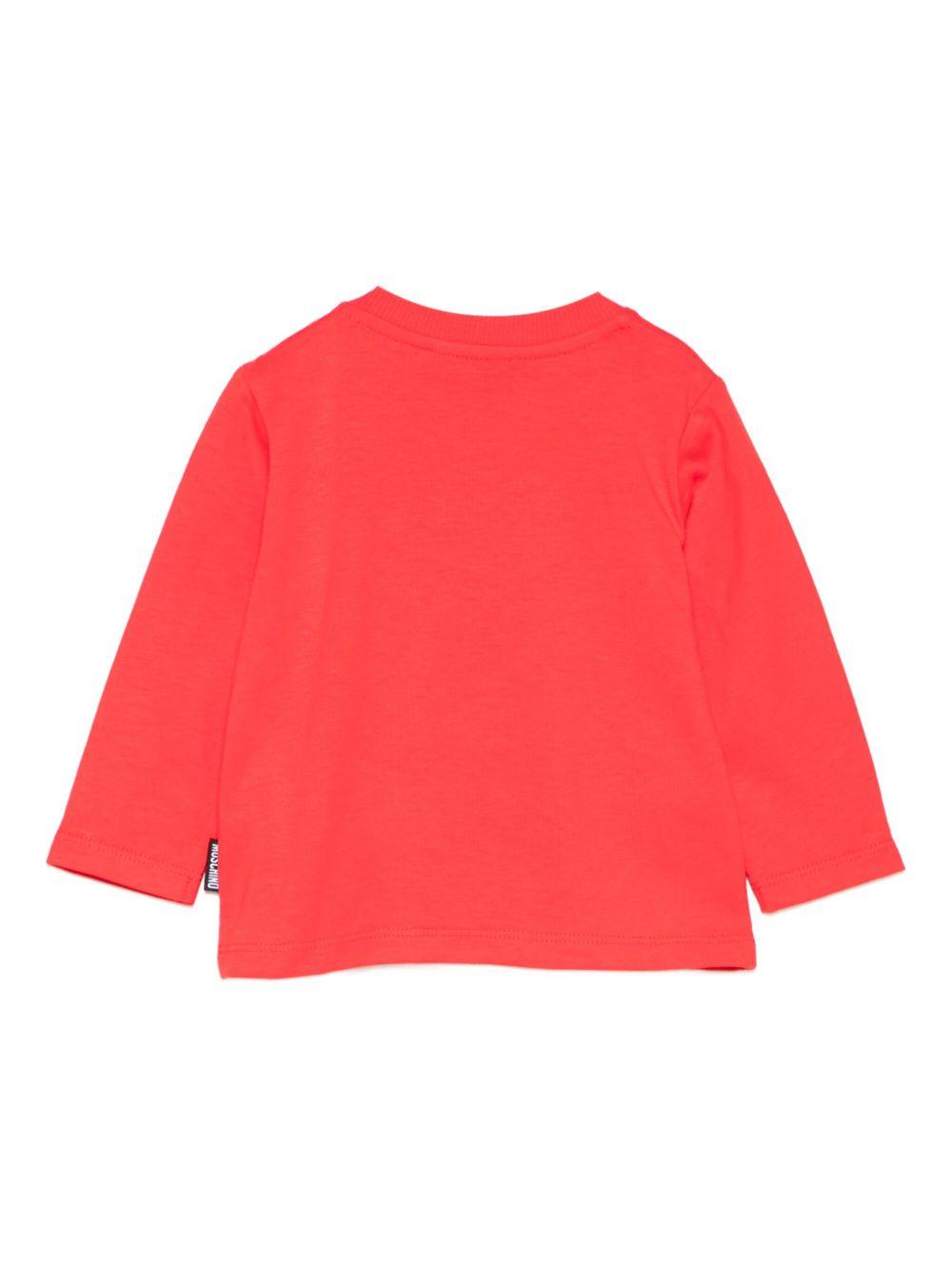 T-shirt per neonati Moschino Kids rosso con motivo Teddy Bear MXO00RLAA10 50109 MOSCHINO KIDS