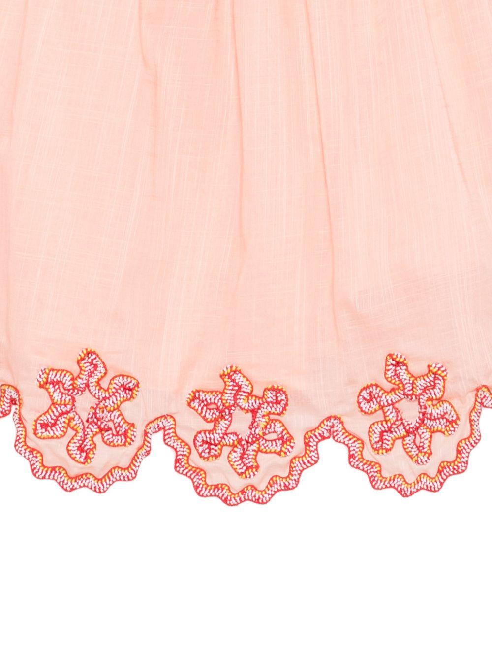 Abito per bambina ZIMMERMANN Kids pesca ricamato con orlo smerlato Cascadian Ric Rac 4009DS S255 ZIMMERMANN KIDS