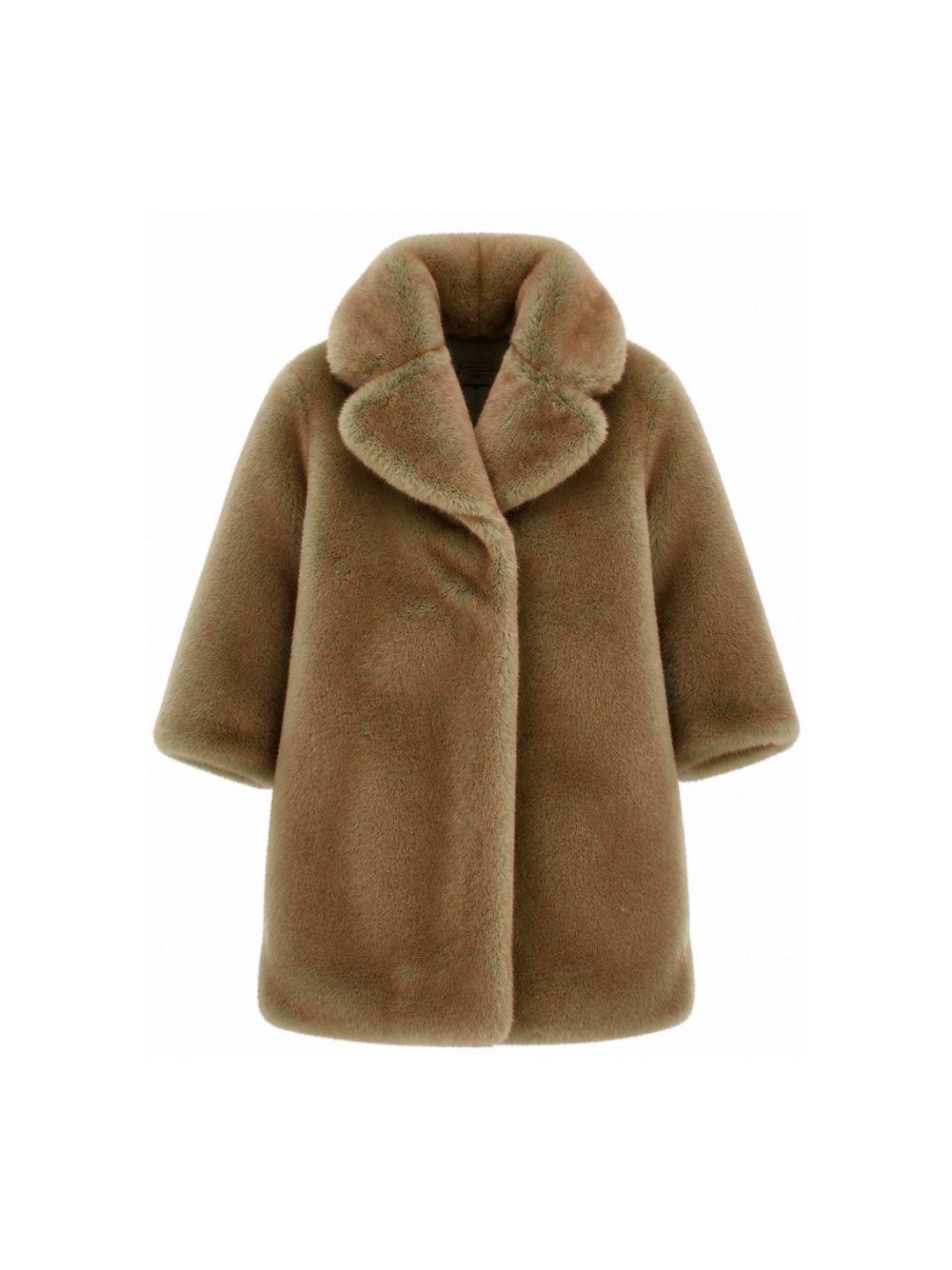 Cappotto per bambina Monnalisa Kids marrone con colletto 17H109 8034 0024 MONNALISA KIDS