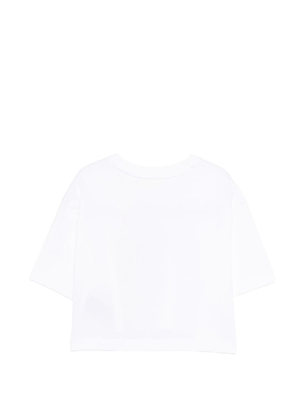 T-shirt per bambina Off-White Kids bianca con stampa grafica floreale sul davanti 44GAA019S26J001 100 OFF WHITE KIDS