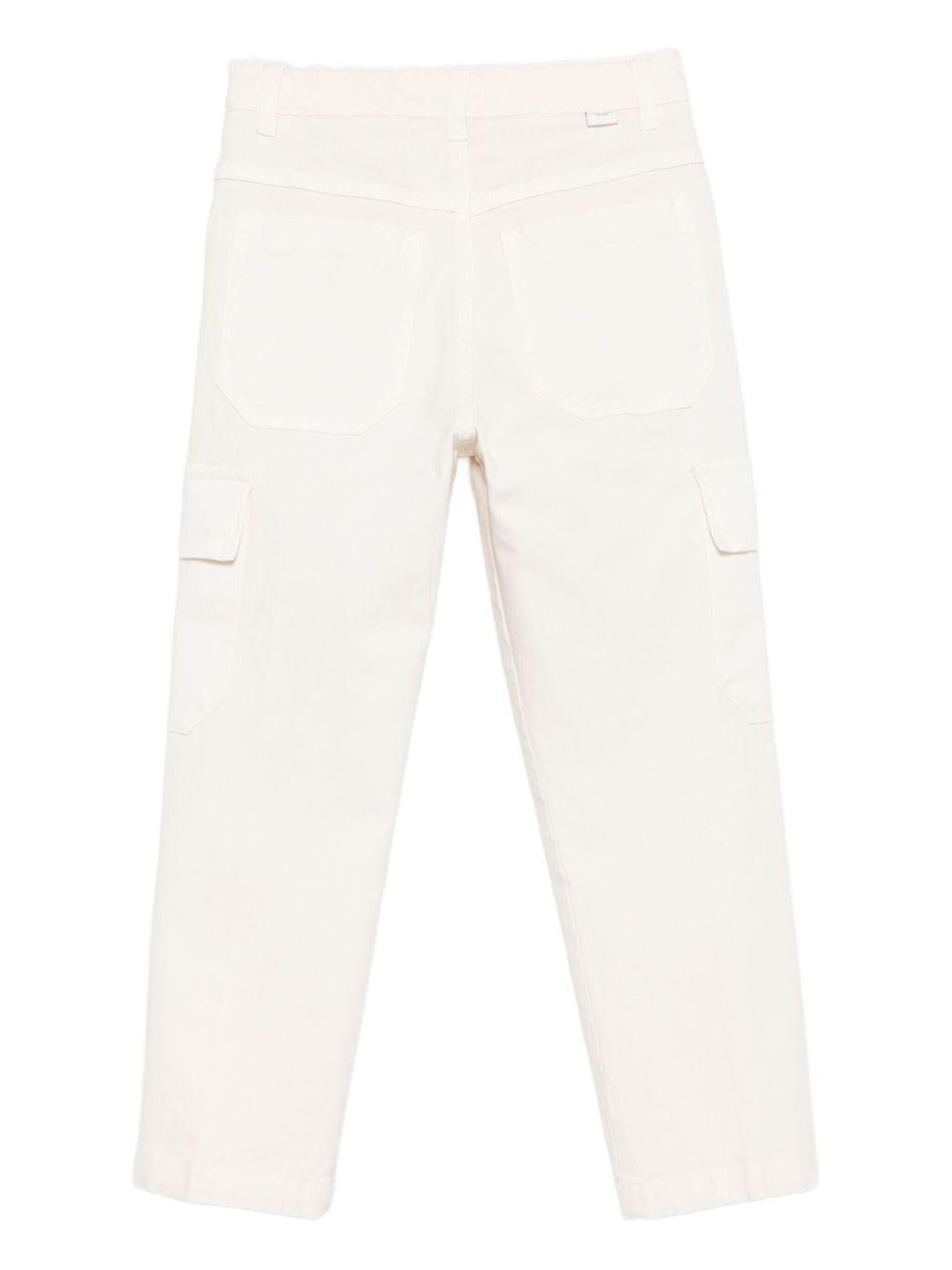 Pantaloni per bambino Paolo Pecora Kids bianco con tasca cargo PP4113 BURRO PAOLO PECORA KIDS