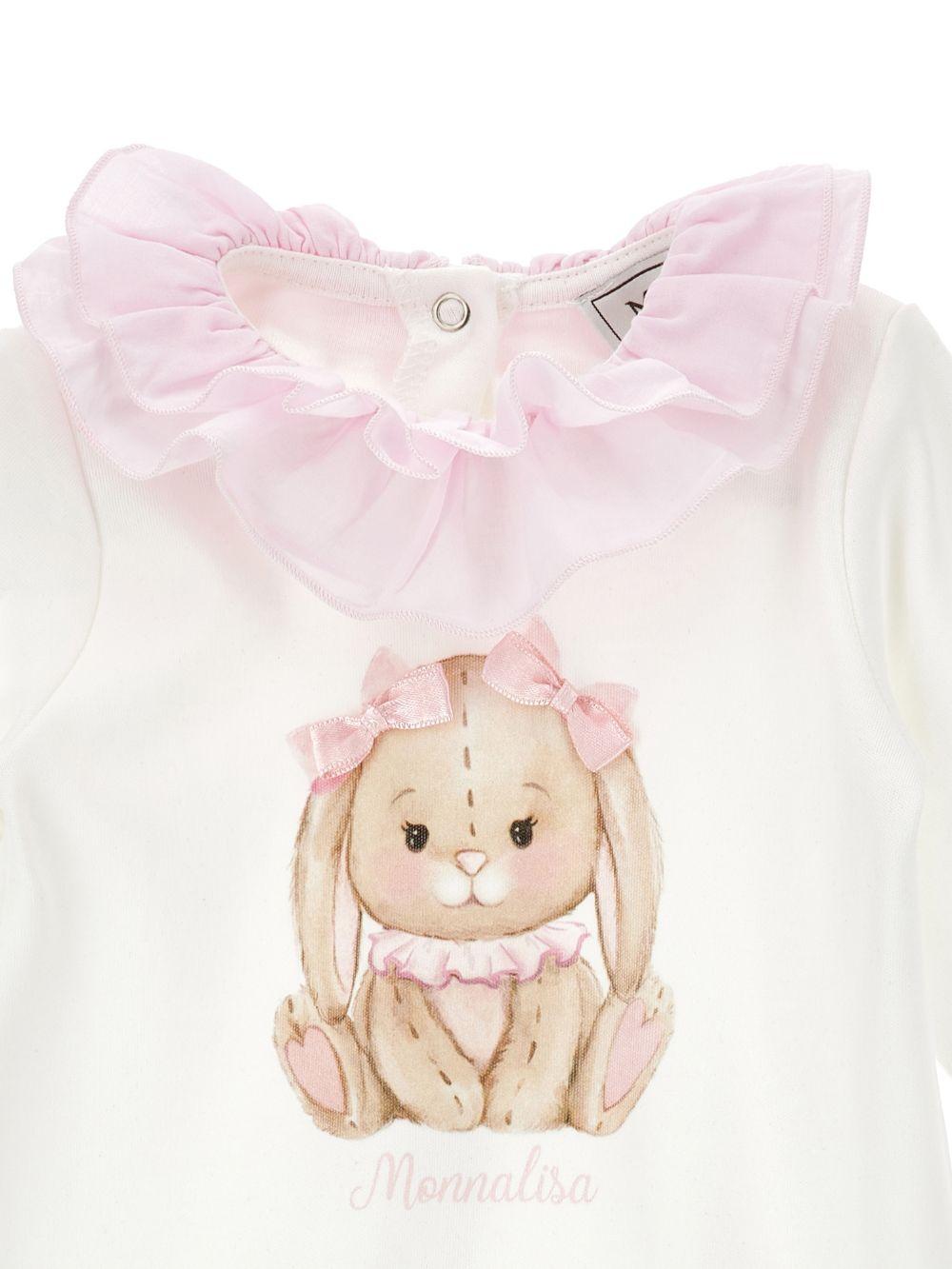Tutina per neonata Monnalisa bianca con stampa coniglietta 35G204 7000 0190 MONNALISA KIDS