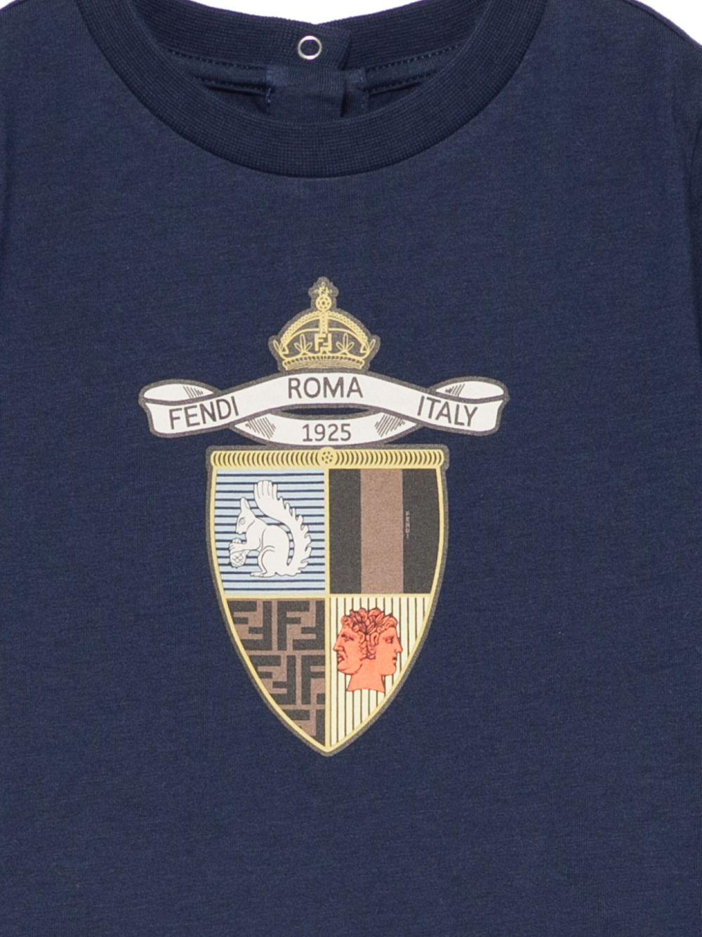 T-shirt per neonato Fendi Kids blu con stampa BMI262 7AJ F1I11 FENDI KIDS