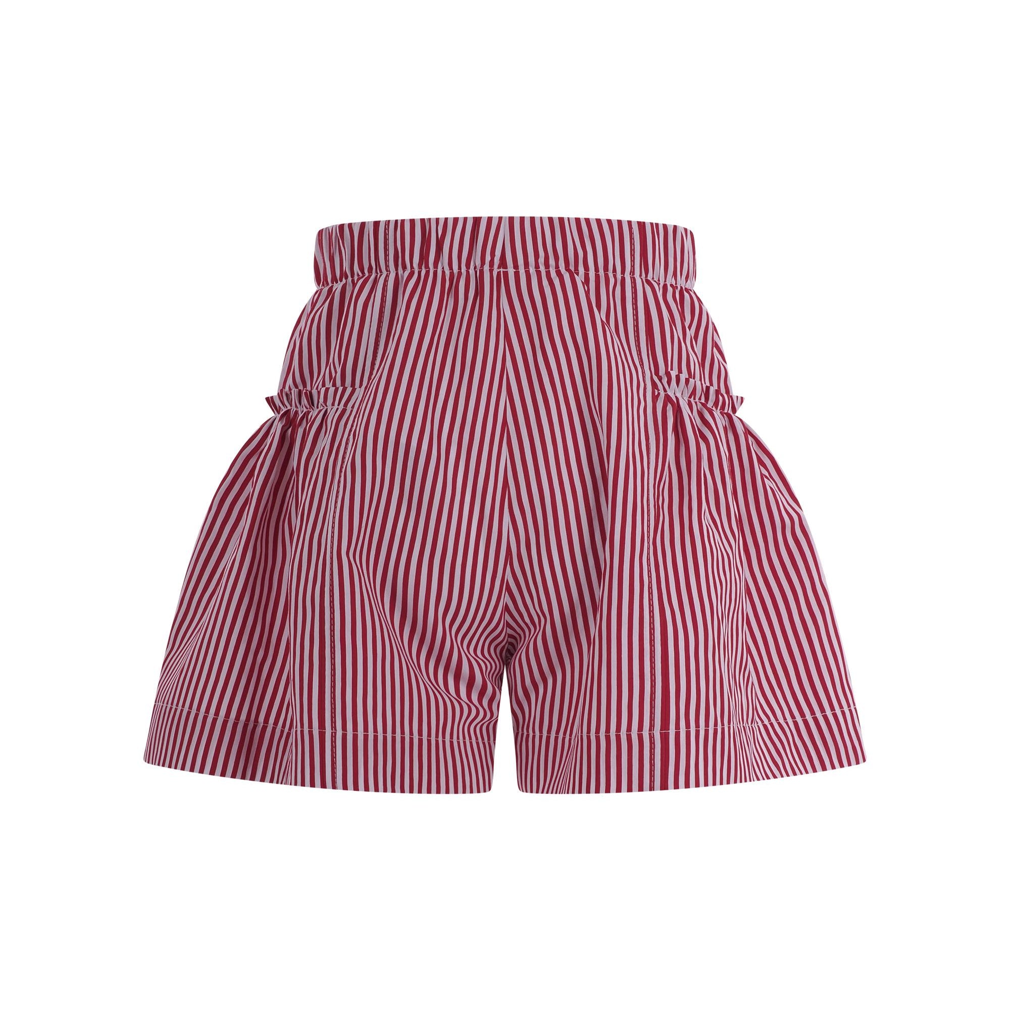 Shorts per bambina Monnalisa rosso con motivo a righe 11G408 7315 9944 MONNALISA KIDS