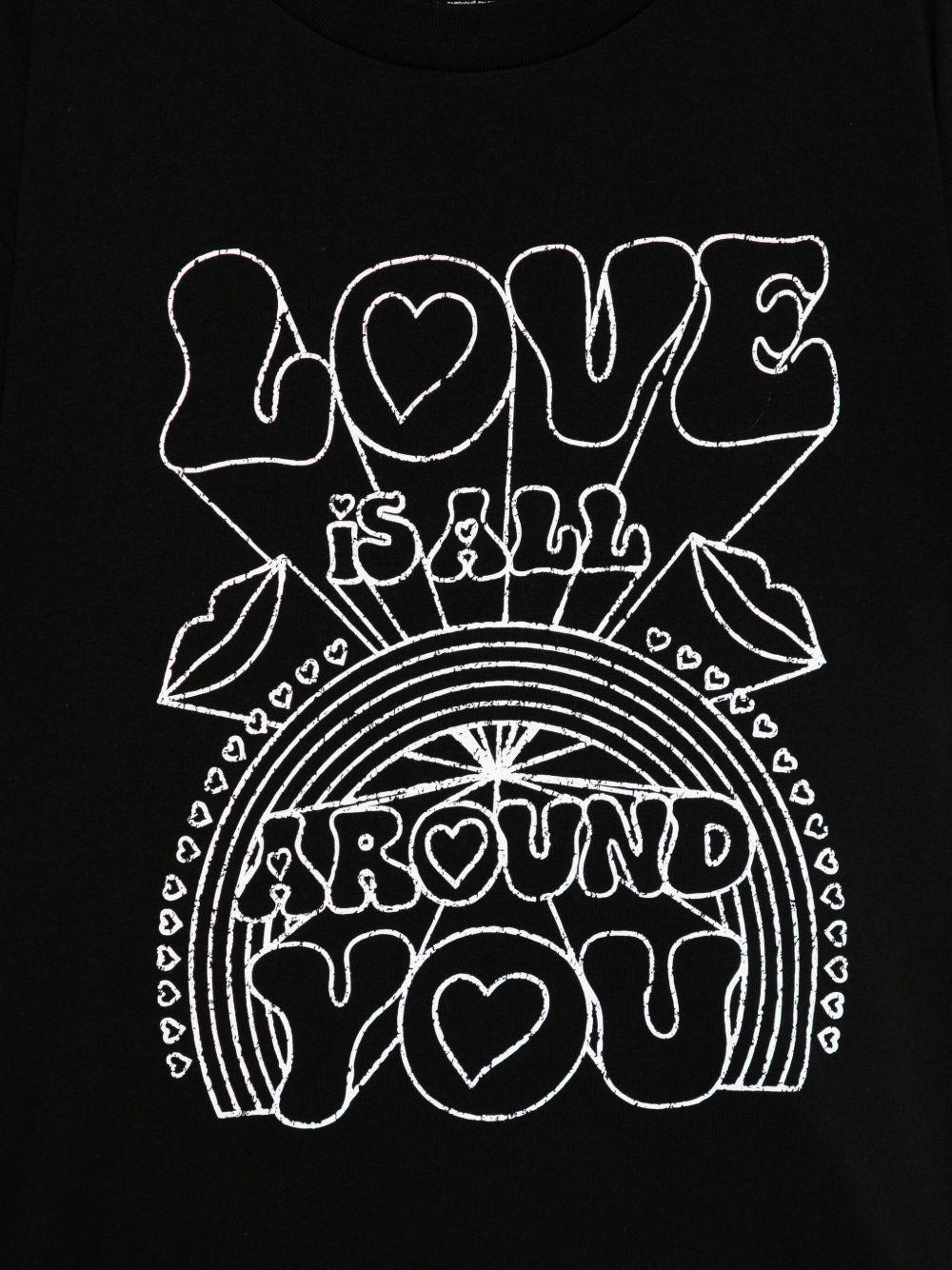 T-shirt per bambini Stella McCartney Kids nera con stampa sul davanti TX8C01 Z0434 961 STELLA McCARTNEY KIDS