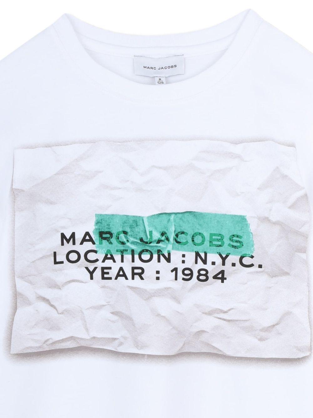 T-shirt per bambino The Marc Jacobs Kids bianca con stampa grafica W60764 U31 THE MARC JACOBS KIDS