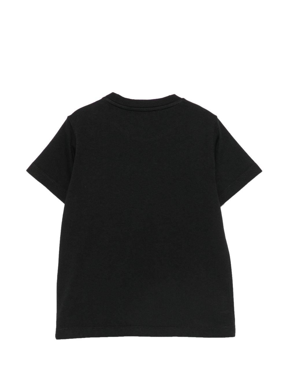 T-shirt per bambini Balmain Kids nera con dettaglio bottoni sulla spalla BZ8I81 Z3672 930OR BALMAIN KIDS