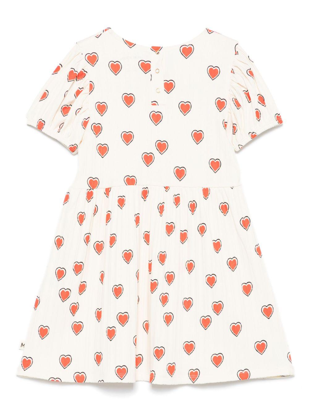 Abito per bambina Mini Rodini bianco con gonna svasata e stampa grafica all-over 2565010211 OFF-WHITE MINI RODINI