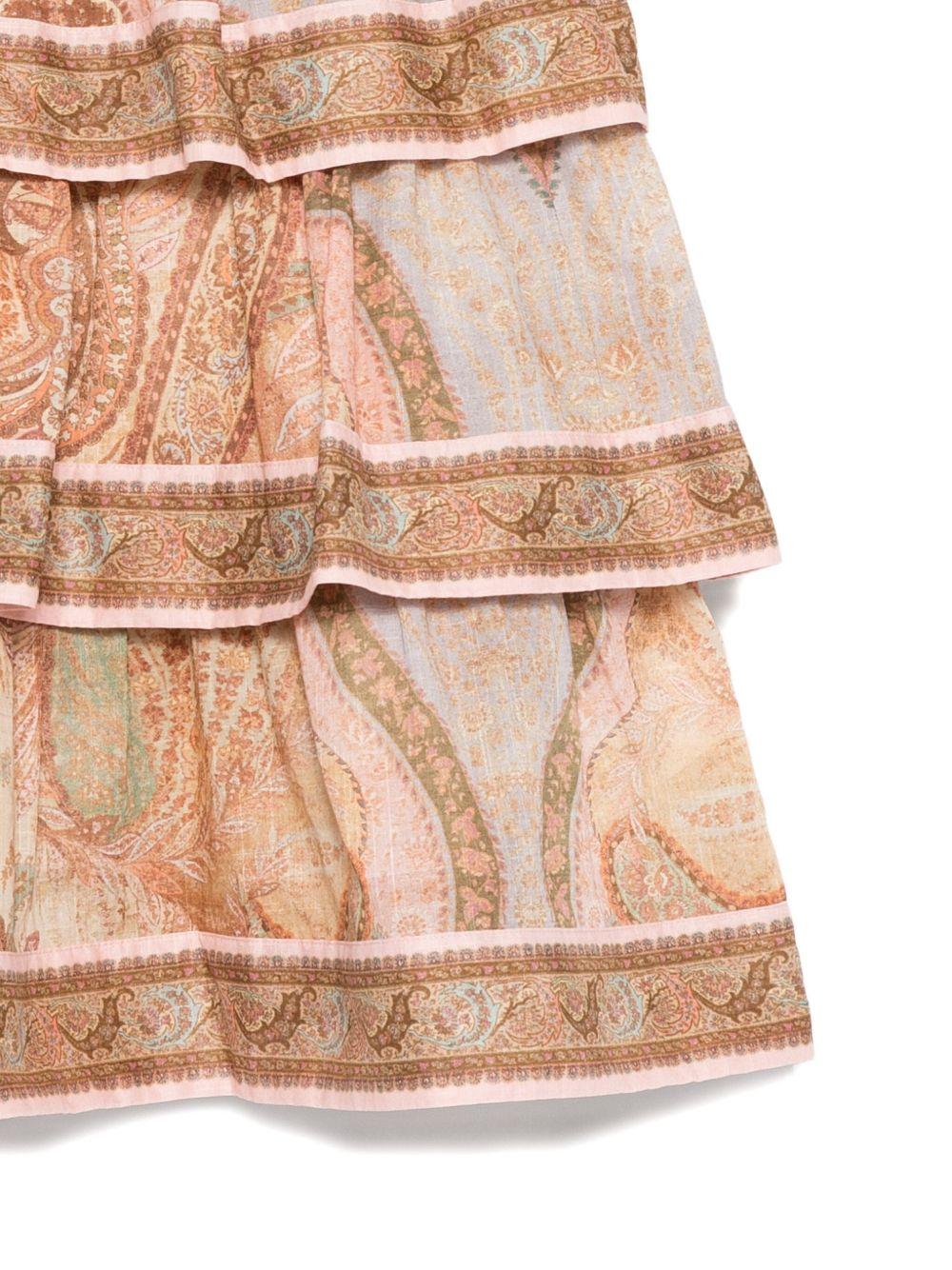 Abito Awaken per bambina Zimmermann Kids beige con balze 8936DR S261 ZIMMERMANN KIDS