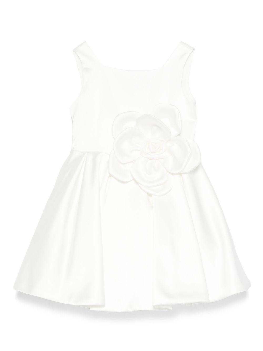 Abito per bambina Colorichiari bianco con applicazione a fiori FB108028 4845 15 COLORICHIARI