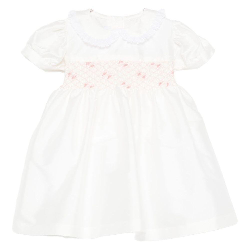 Vestito per neonata Mariella Ferrari bianco con colletto con bordo in pizzo ABA1MC 068 MARIELLA FERRARI