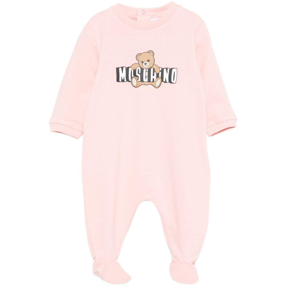 Tutina per neonata Moschino Kids rosa con stampa orsetto MUT04PLCA19 50209 MOSCHINO KIDS
